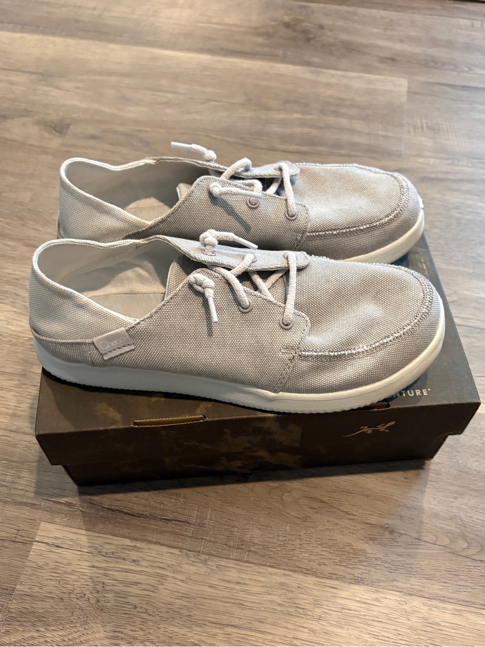 Chaco Women's Canvas Lace-Up Sneakers in Light Gray